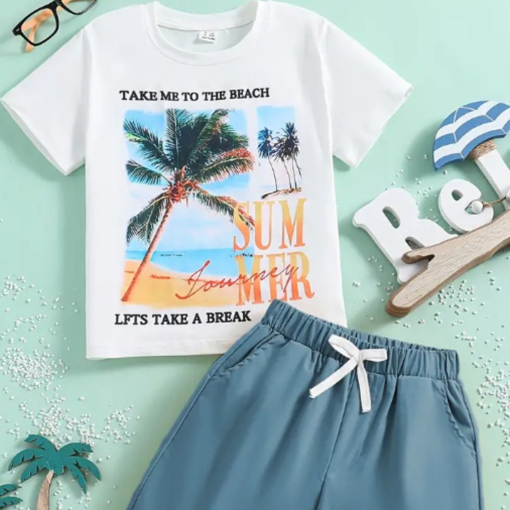 Boys 2pcs Beach SUMMER OUTFIT
